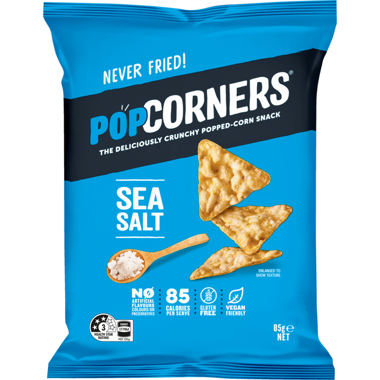 Pop Corners Sea Salt Popped Corn Snack 85g