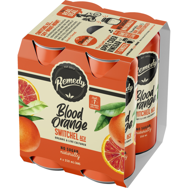 Remedy Blood Orange Switchel Cans 4pk