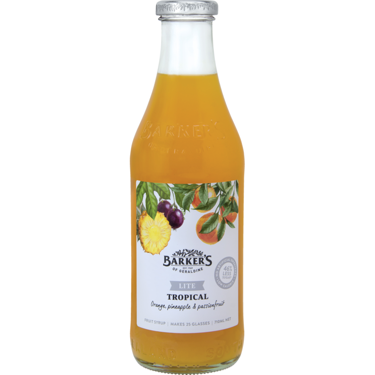 Barkers Tropical Lite Syrup 710ml