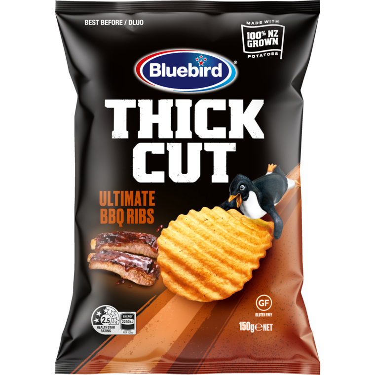 Bluebird Thick Cut Ultimate BBQ Ribs Potato Chips 150g