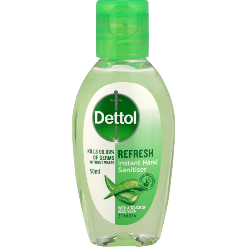 Dettol Refresh Instant Hand Sanitiser With Aloe Vera 50ml