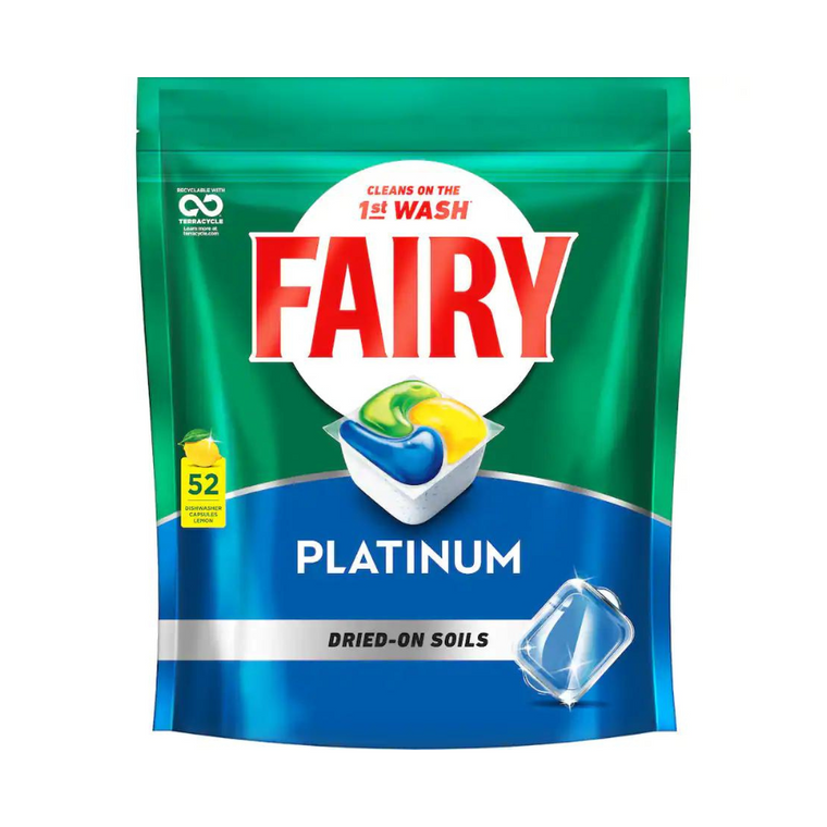 Fairy Platinum Plus All in One Lemon Dishwasher Tablets 52pk