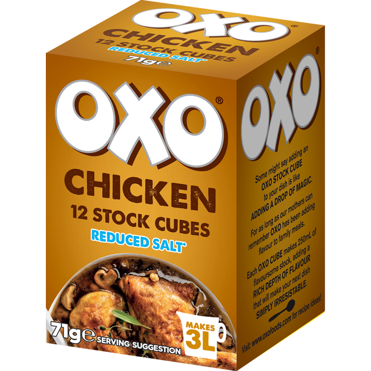 Oxo Reduced Salt Chicken Stock Cubes 12pk 71g