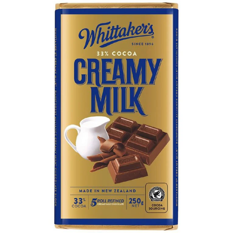 Whittakers 33% Cocoa Creamy Milk Chocolate Block 250g