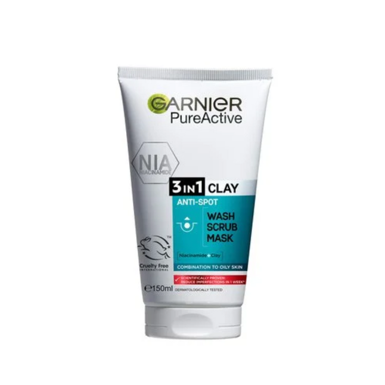 Garnier Pure Active 3 in 1 Clay Wash Scrub and Mask