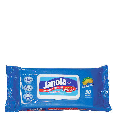 Janola Antibacterial Lemon Fresh Household Wipes 50pk