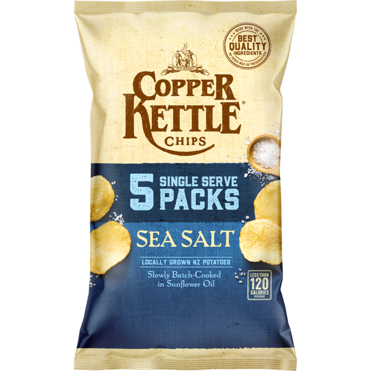 Copper Kettle Sea Salt Potato Chips 5pk 110g