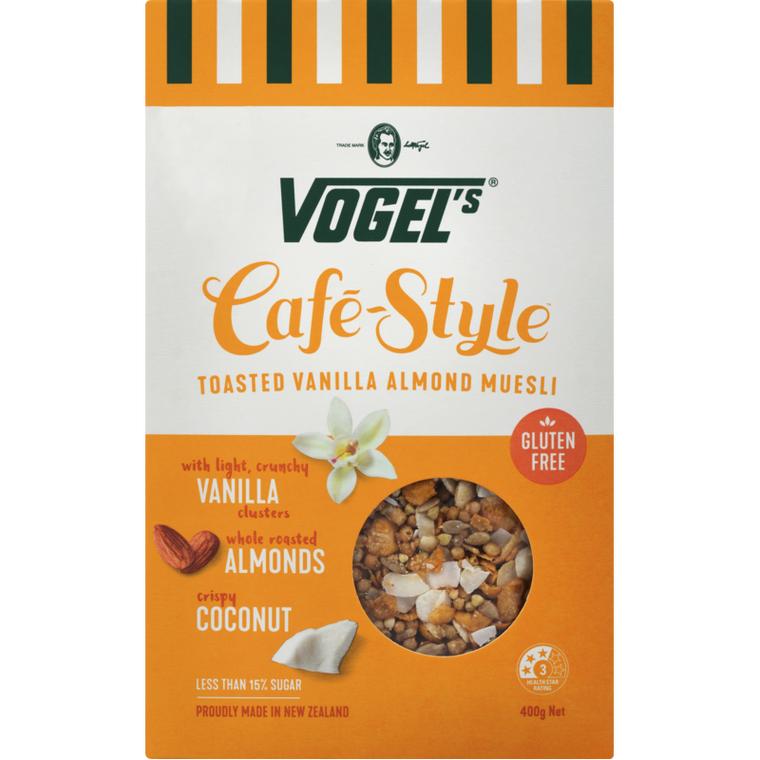 Vogels Cafe Style Toasted Vanilla Almond  Muesli 400g