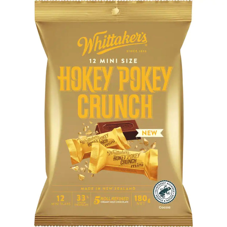 Whittakers Mini Size Hokey Pokey Crunch Milk Chocolate Bars12pk 180g