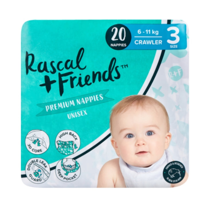 Rascal & Friends Nappies Size 3  Crawler 20pk