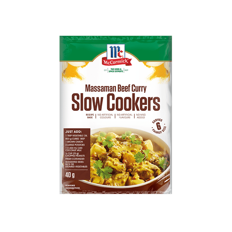 McCormick Slow Cookers Massaman Beef Curry Recipe Base 40g