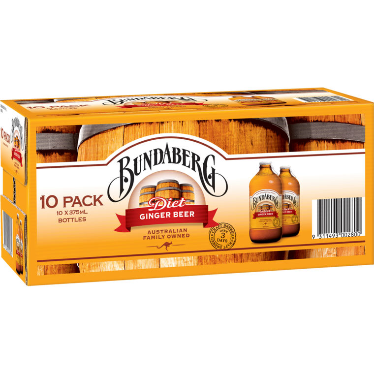 Bundaberg  Diet Ginger Beer 10pk x 375ml