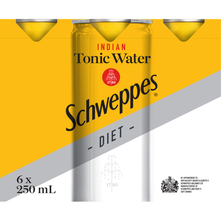 Schweppes Diet Indian Tonic Water 250ml x 6pk