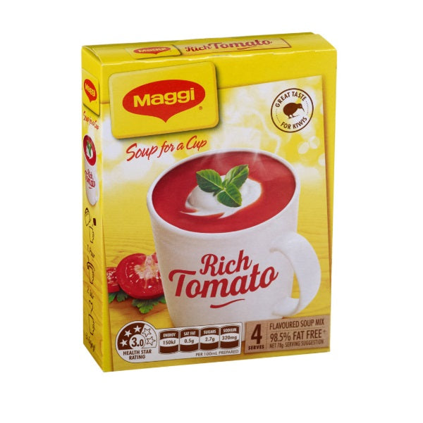 Maggi Soup For A Cup Creamy Rich Tomato Mix 4pk 78g