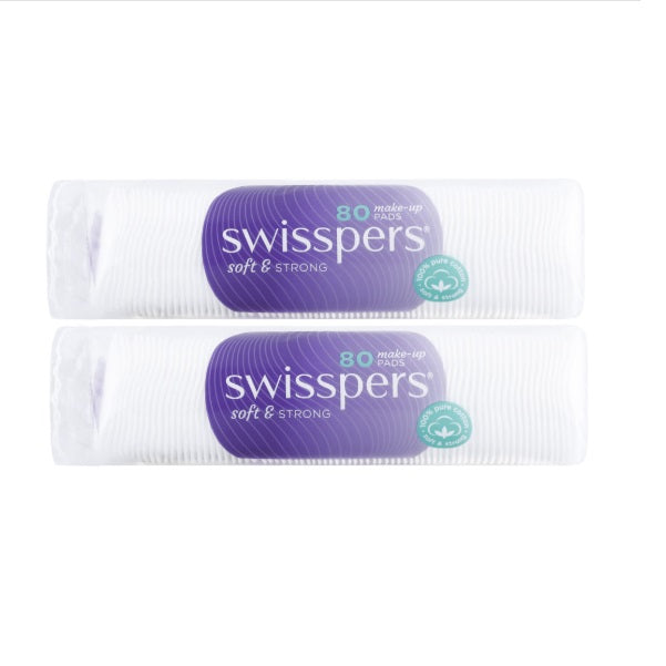 Swisspers Cotton Makeup Pads Twin 2x80