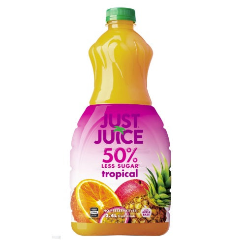 Just Juice 50% Less Sugar Tropical Fruit Drink 2.4L