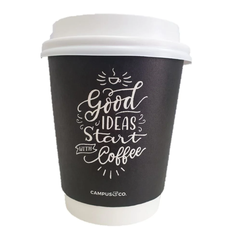 C&C Disposable Coffee Cup 8oz Dbl Wall Quote 25pk