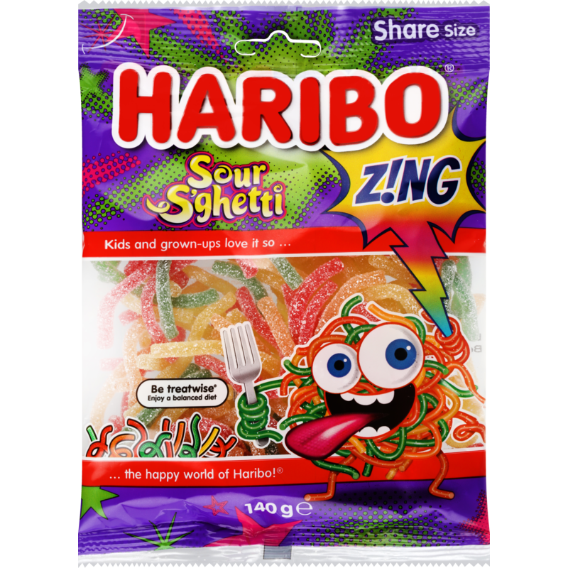 Haribo Sour Sghetti Sweets 140g