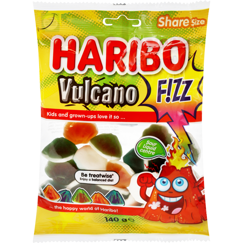 Haribo Vulcano Fizz Sour Sweets 140g