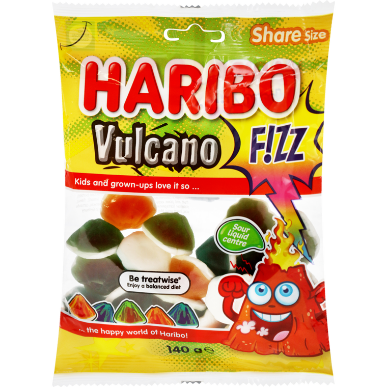 Haribo Vulcano Fizz Sour Sweets 140g
