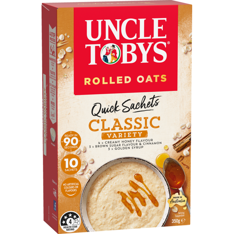 Uncle Tobys Classic Variety Quick Oats 10pk 350g