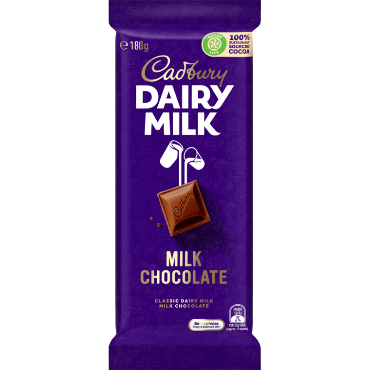 Cadbury Dairy Milk Milk Chocolate Block 180g