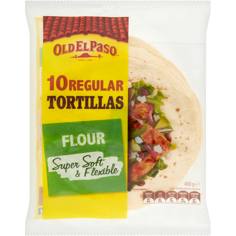 Old El Paso Regular Tortillas 10pk 400g