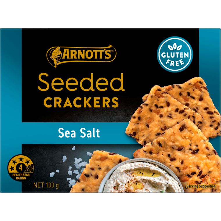 Arnotts Seeded Crackers Sea Salt 100g