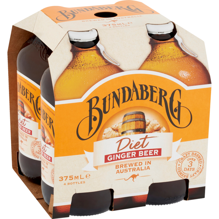 Bundaberg Diet Ginger Beer 4pk x 375ml