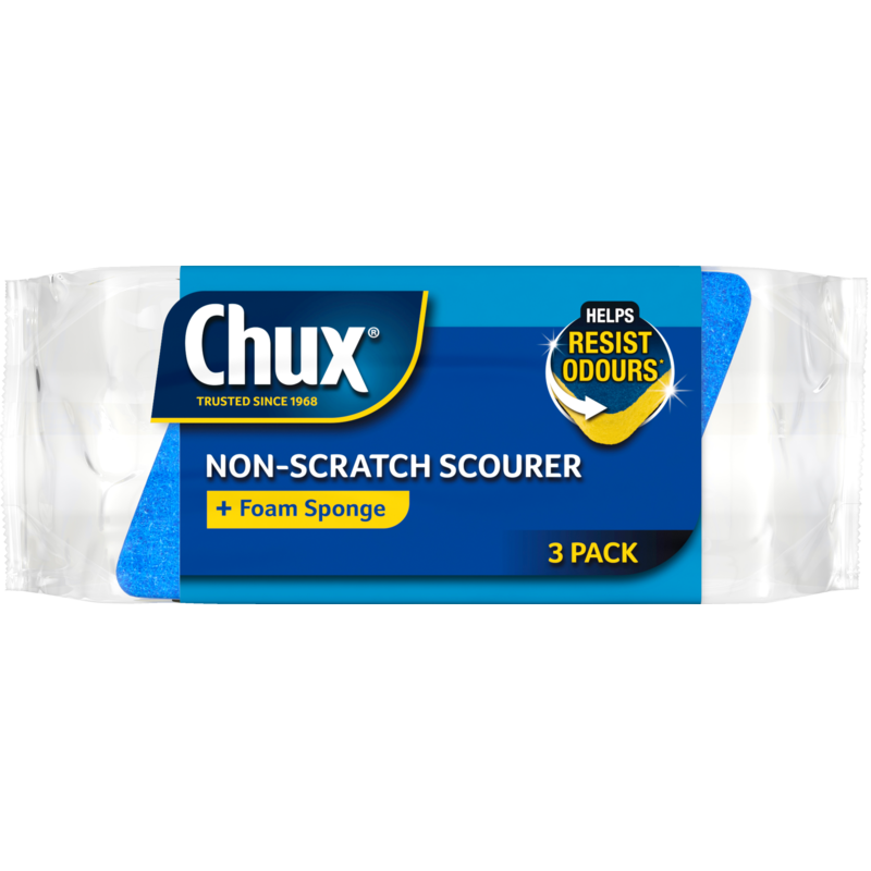 Chux Non Scratch Foam Scouring Sponges 3pk