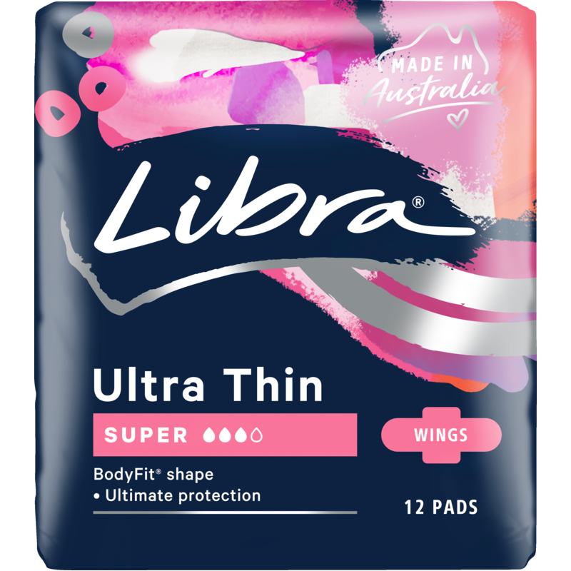 Libra Ultra Thin Super Pads With Wings 12pk