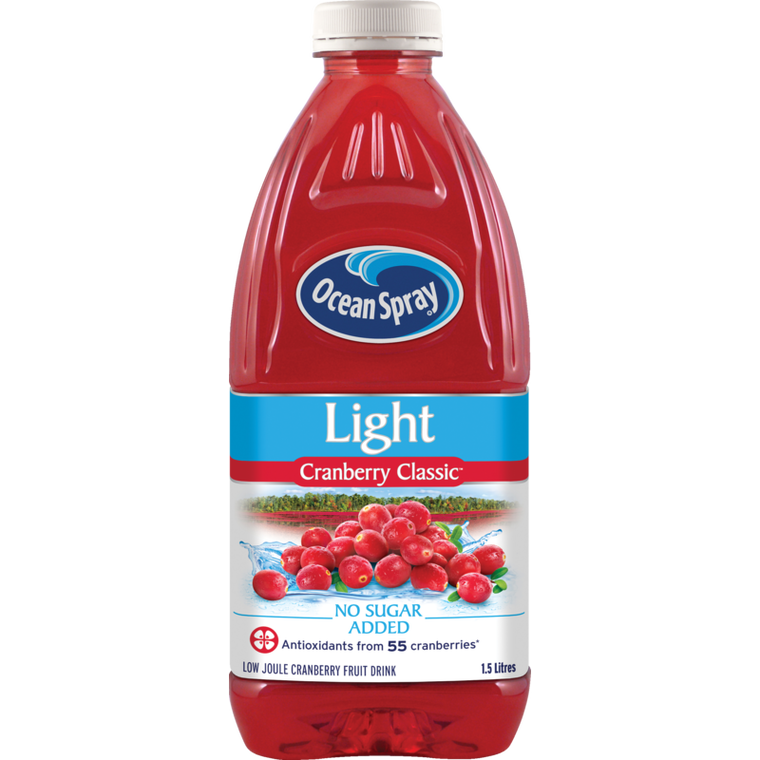 Ocean Spray No Sugar Light Cranberry Classic Juice 1.5L