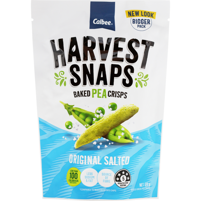 Calbee Harvest Snaps Original Salted Baked Pea Crisps 120g
