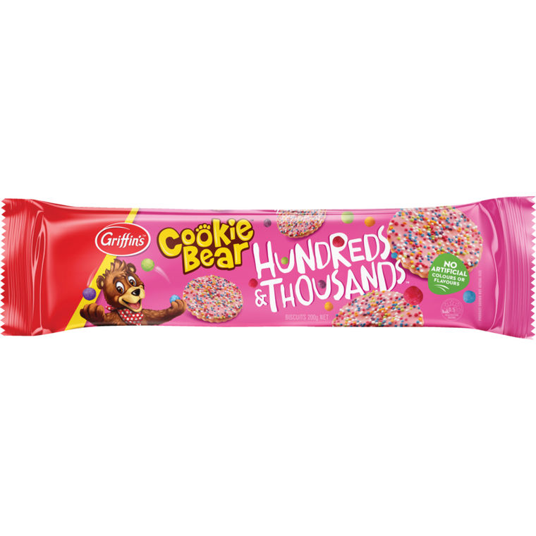 Griffins Cookie Bear Hundreds & Thousands Biscuits 200g