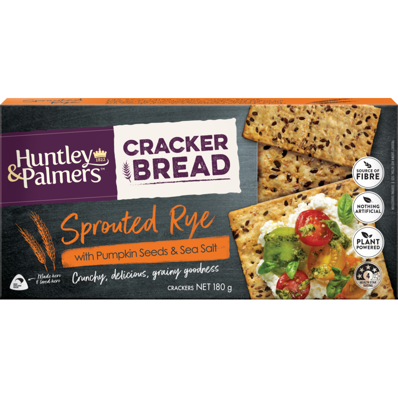 Huntley & Palmers Sprouted Rye Cracker Bread Crackers 180g