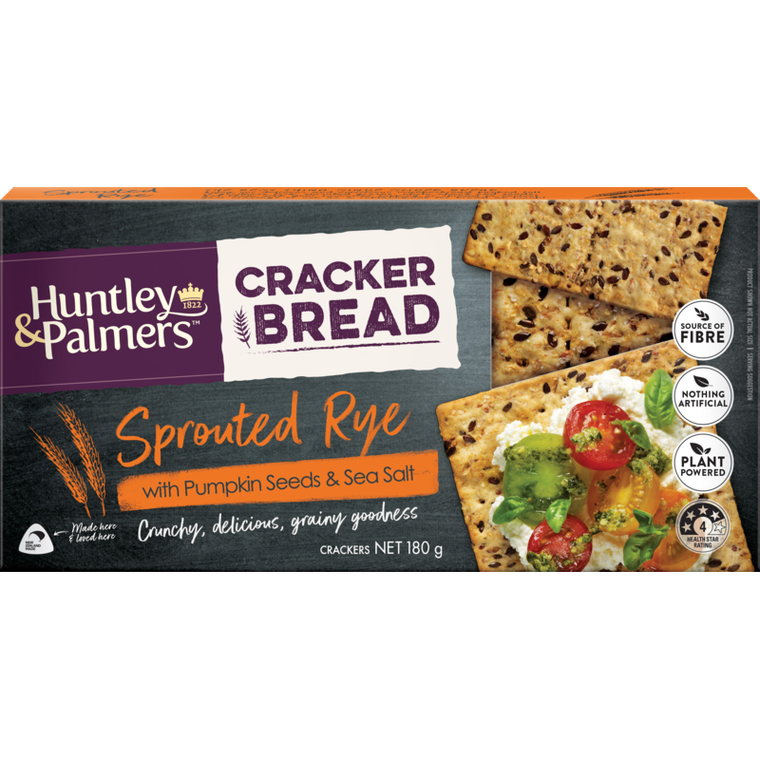 Huntley & Palmers Sprouted Rye Cracker Bread Crackers 180g