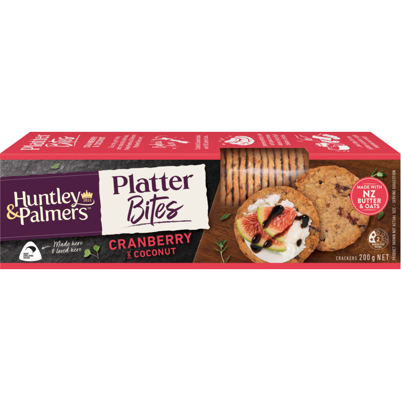 Huntley & Palmers Platter Bites Cranberry & Coconut Crackers 200g