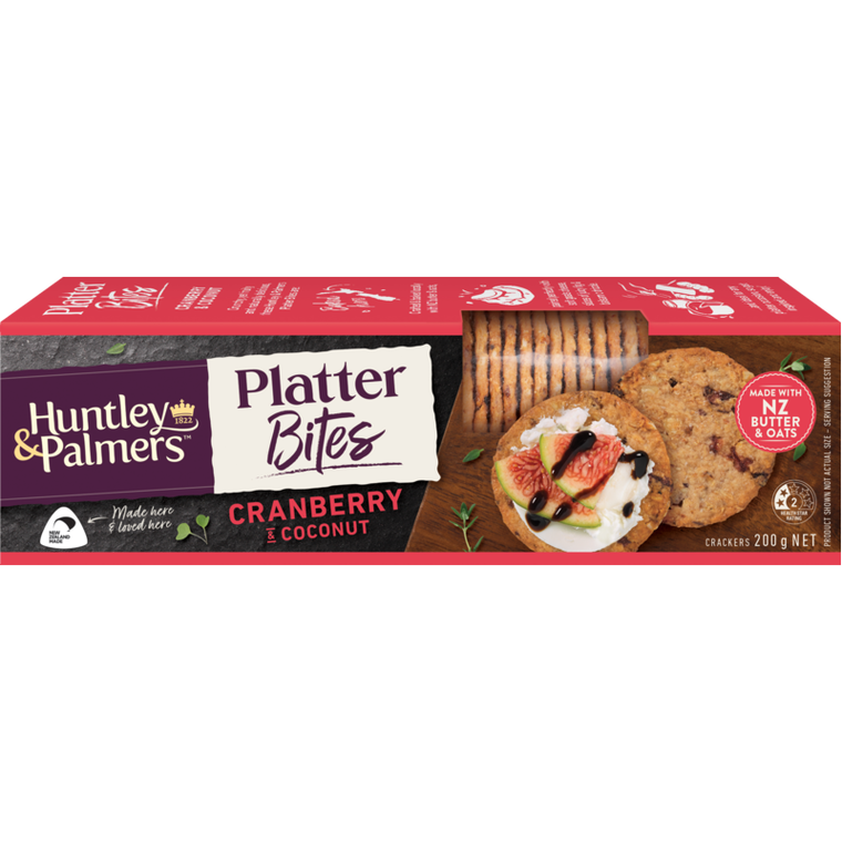 Huntley & Palmers Platter Bites Cranberry & Coconut Crackers 200g