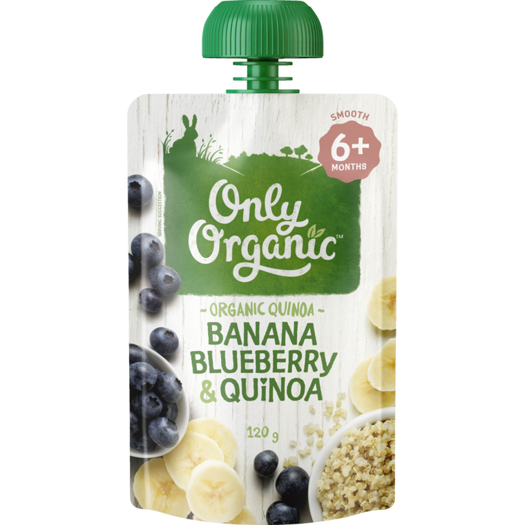 Only Organic 6mth+ Banana Blueberry & Quinoa 120g