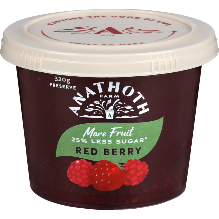 Anathoth Farm Less Sugar Red Berry Jam  320g