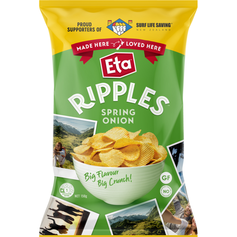 Eta Ripples Spring Onion Potato Chips 150g