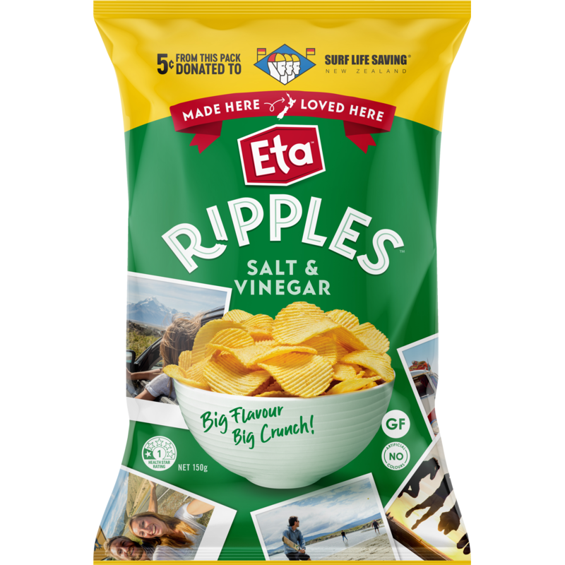 Eta Ripples Salt & Vinegar Potato Chips 150g