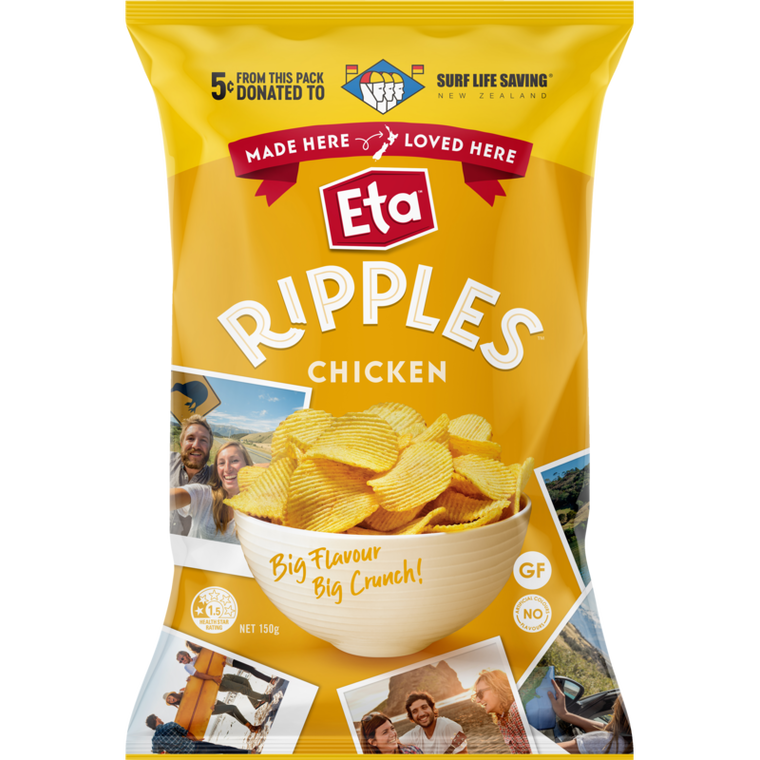 Eta Ripples Chicken Potato Chips 150g