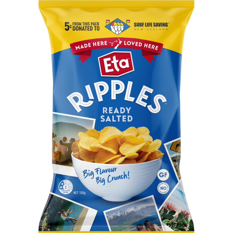 Eta Ripples Ready Salted Potato Chips 150g