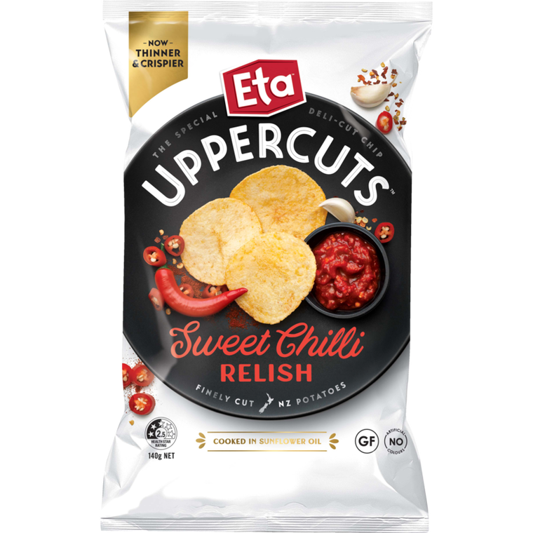 Eta Uppercuts Deli Cut Sweet Chilli Relish Chips 140g