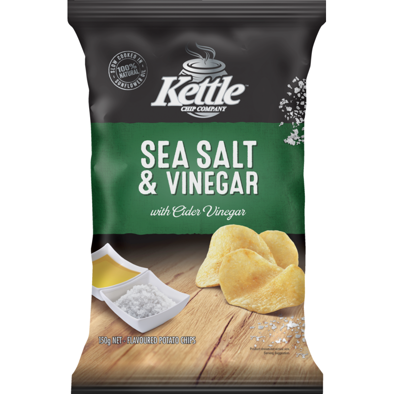 Kettle Chip Company Sea Salt & Vinegar Potato Chips 150g