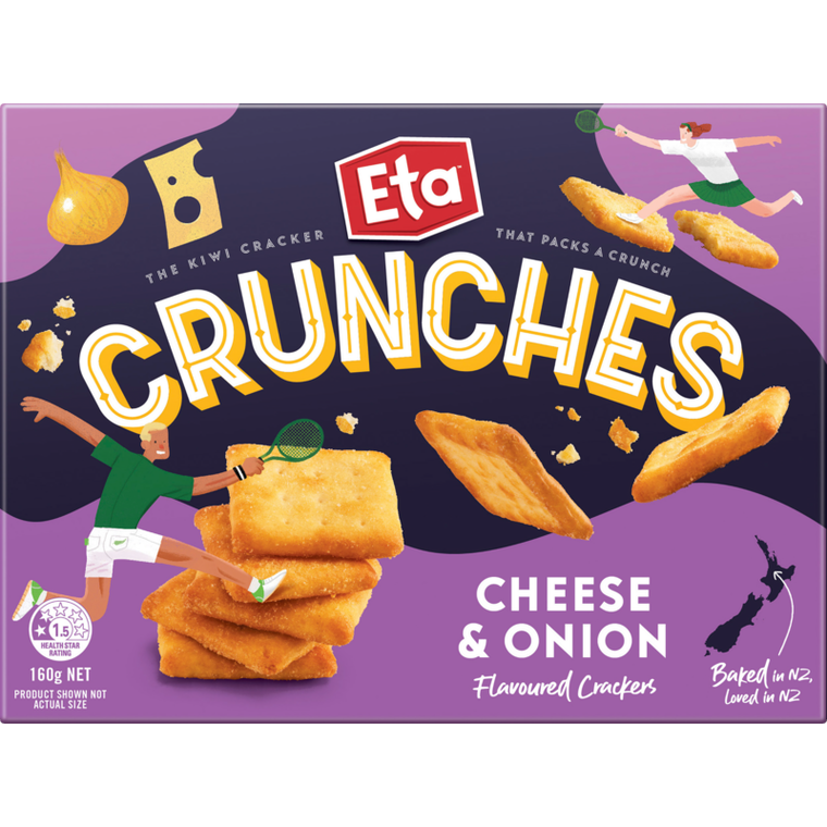 Eta Crunches Cheese & Onion Crackers 160g