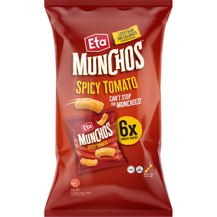 Eta Munchos Spicy Tomato Snack Packs 6pk 84g