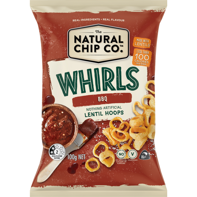 The Natural Chip Co Whirls BBQ Lentil Hoops 85g