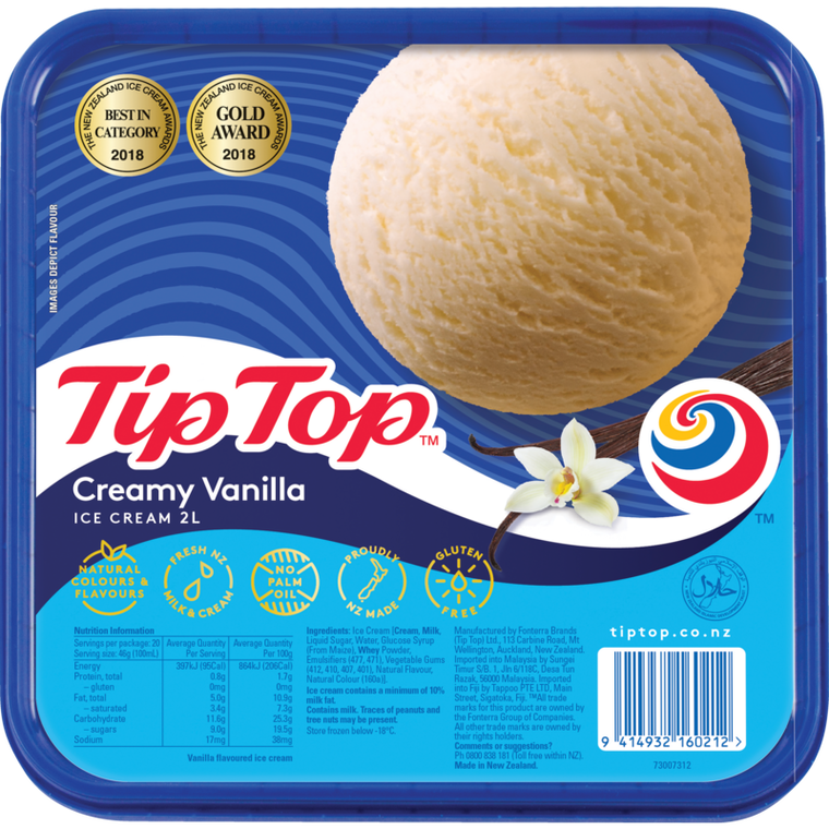 Tip Top Vanilla Ice Cream 2L